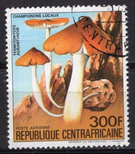 CENTRAFRIQUE 1984 LES CHAMPIGNONS OBLITERE