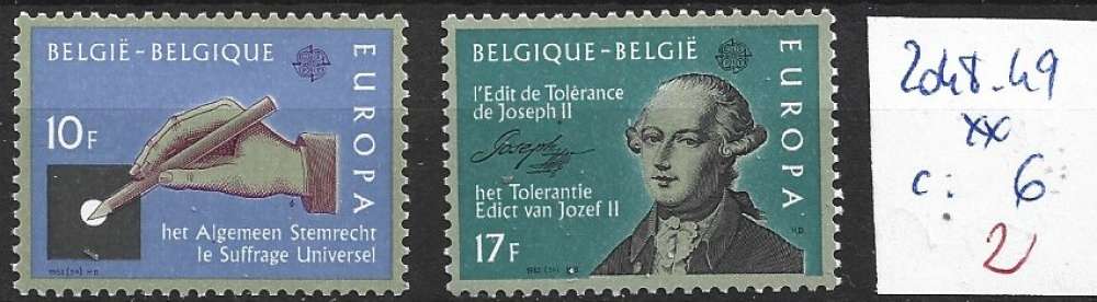 BELGIQUE 2048-2049  ** côte 6 € 