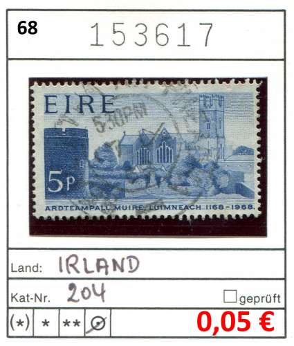 Irlande 1968 -  Michel 204 - Yvert ? - oo oblit. - 