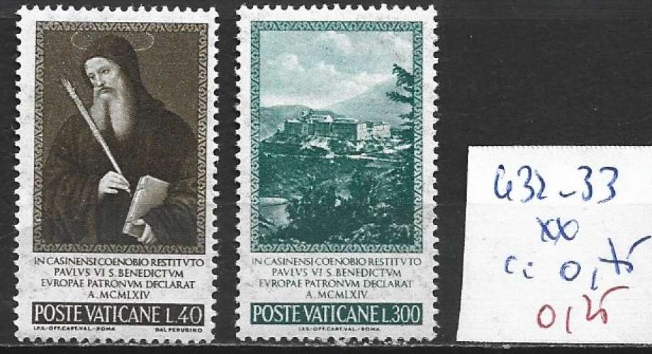 VATICAN 432-433 ** côte 0.75 € 