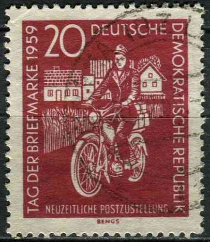 ALLEMAGNE RDA 1959 OBLITERE N° 452 Journée du timbre