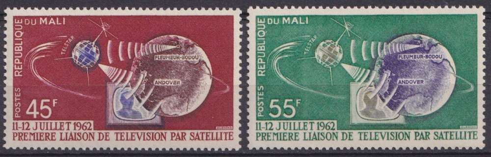 Mali 1962 Y&T 41, 42 neuf ** - Télécommunications spatiales 