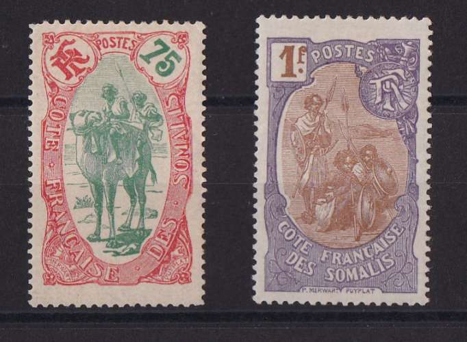 COTE DES SOMALIS   Y/T  n° 79/80    neuf *    1909