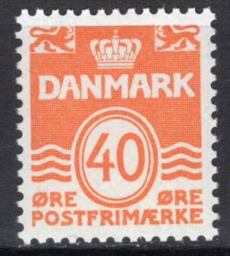 DANEMARK 1971 SERIE COURANTE 40 o ORANGE NEUF**