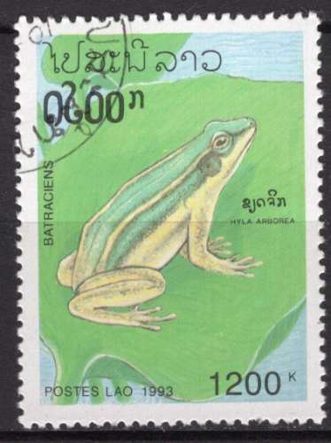 LAOS 1993 ANIMAUX  BATRACIEN LA GRENOUILLE OBLITERE