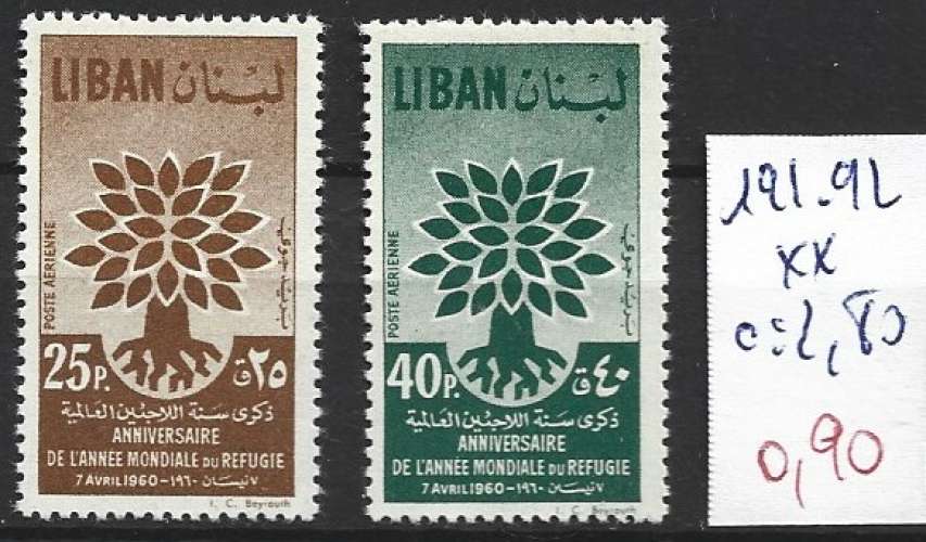 LIBAN 191-192 ** côte 2.80 €