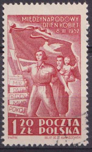 Pologne 1952 Y&T 635 oblitéré - Journée internationale des femmes 