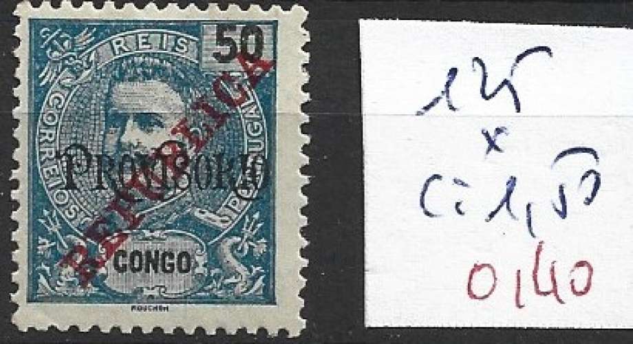 CONGO PORTUGAIS 125 * côte 1.50 €