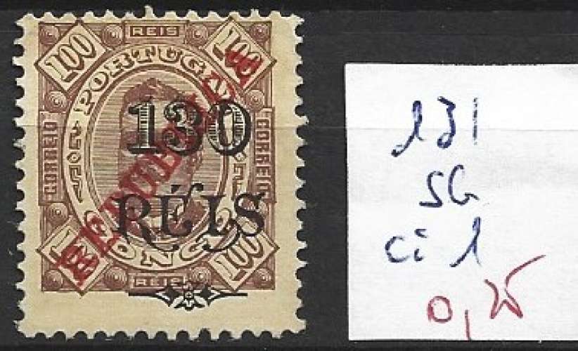 CONGO PORTUGAIS 131 sans gomme côte 1 €