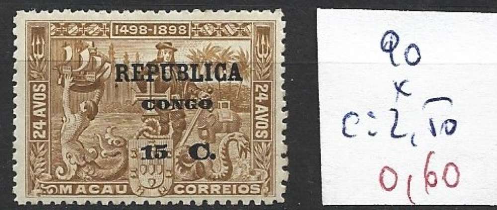 CONGO PORTUGAIS 90 * côte 2.50 €