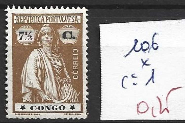 CONGO PORTUGAIS 106 * côte 1 €