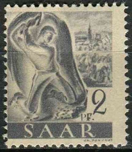 SARRE 1947 NEUF* charnière N° 196