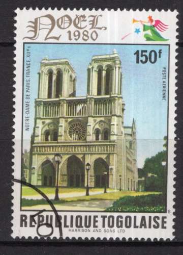 TOGO 1980 LA CATHEDRALE NOTRE DAME DE PARIS  OBLITERE 