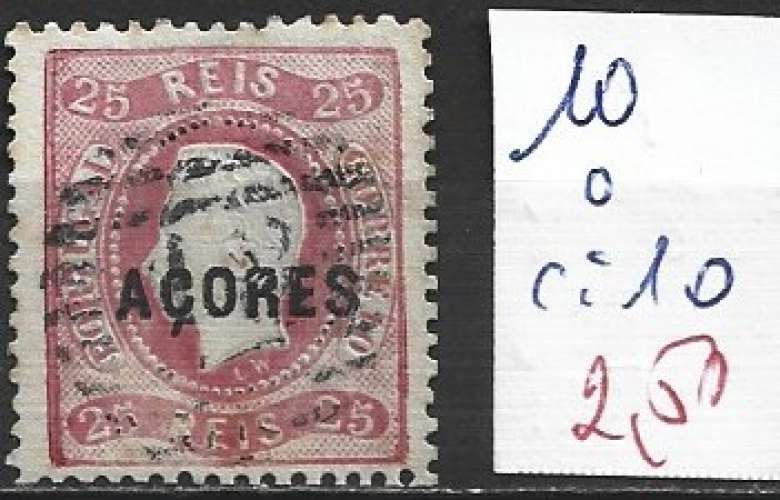 PORTUGAL ACORES 10 oblitéré côte 10 €