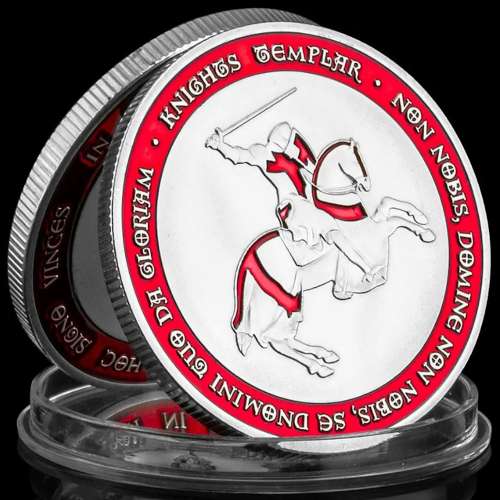 Médaille NEUVE plaquée Argent - Les Templiers Chevaliers (Réf 8B)