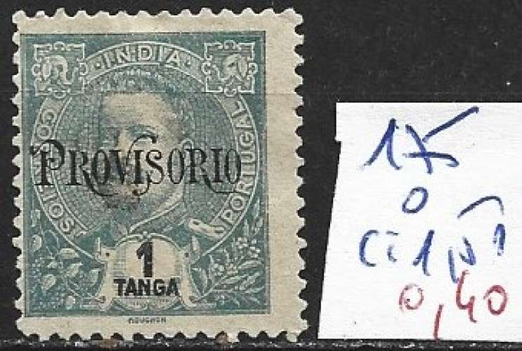 INDE PORTUGAISE 175 oblitéré côte 1.50 €