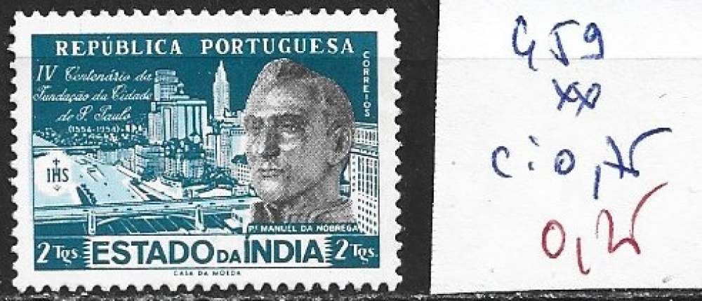 INDE PORTUGAISE 459 ** côte 0.75 €