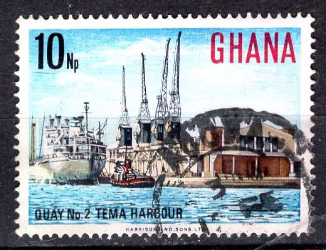 GHANA 1967 QUAI N° 2 TEMA HARBOUR OBLITERE