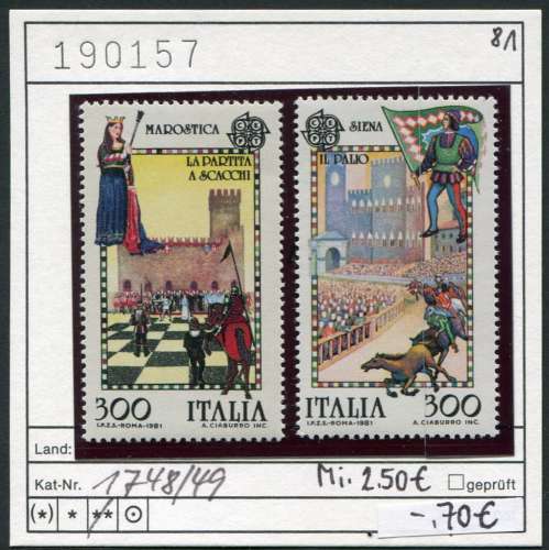 Italie 1981 - Michel 1748-1749 - ** neuf mnh - 