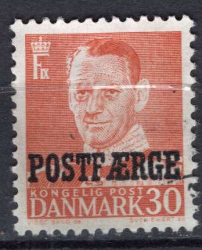 DANEMARK 1955 FREDERIC IX SURCHARGZ POSTFAERGE  OBLITERE