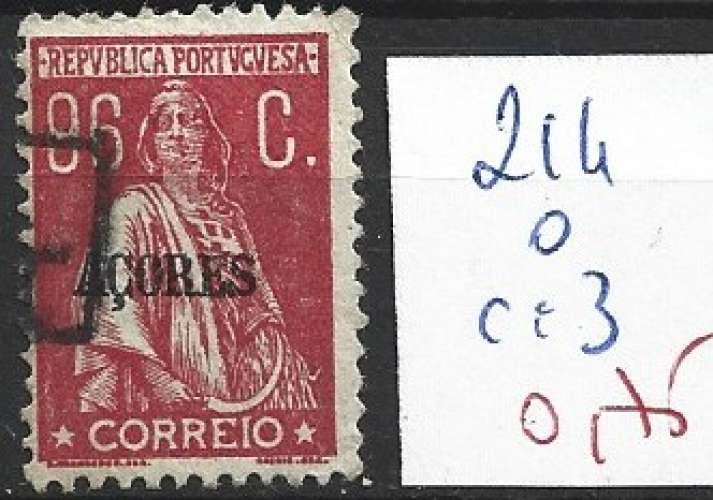 ACORES 214 oblitéré côte 3 €