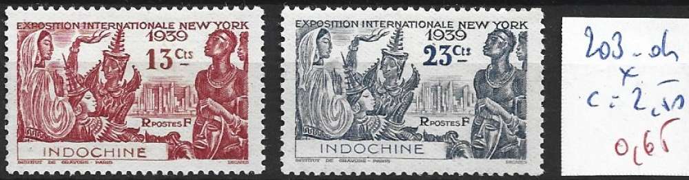 INDOCHINE 203-204 * côte 2.50 €