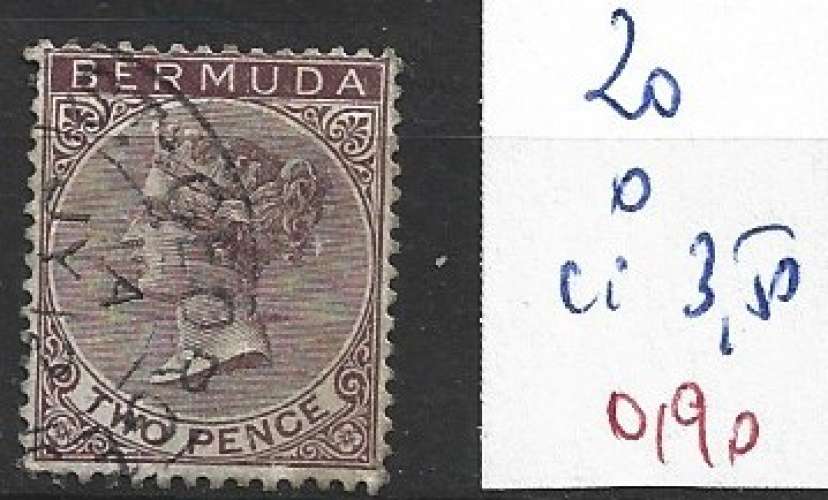 BERMUDES 20 oblitéré côte 3.50 € 