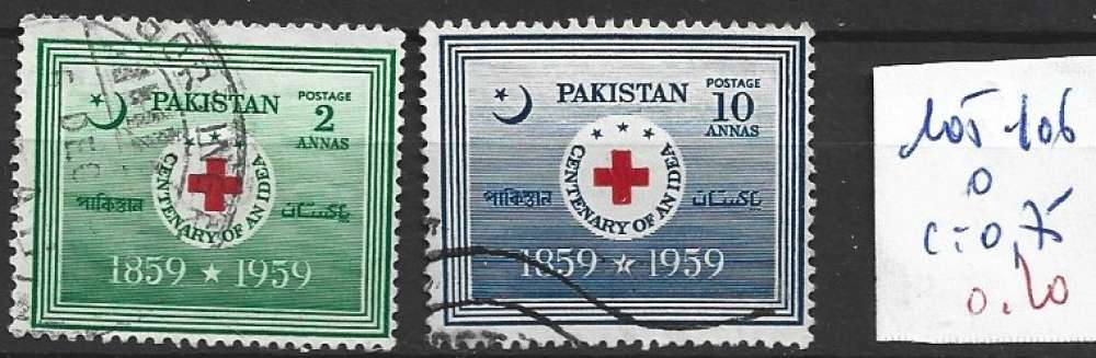 PAKISTAN 105-106 oblitérés côte 0.75 € 