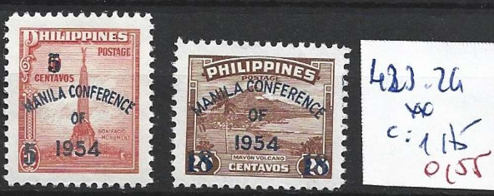 PHILIPPINES 423-424 ** ** côte 1.75 €  