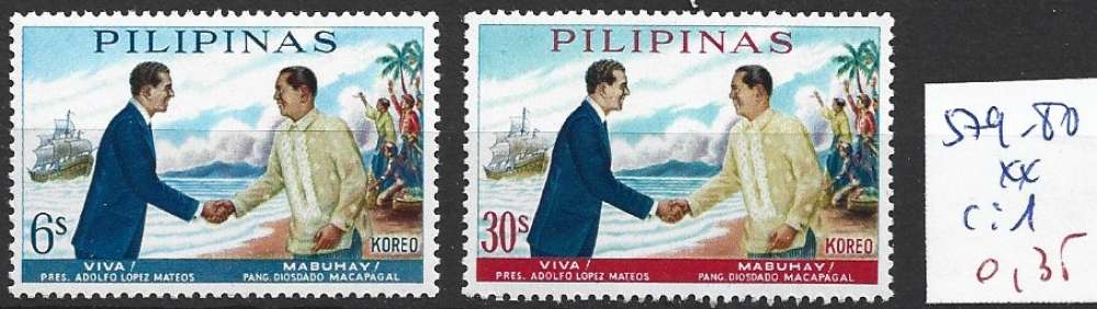 PHILIPPINES 579-580 ** côte 1 €  