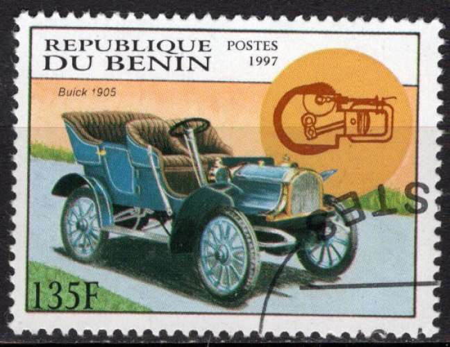 BENIN 1997 VOITURE ANCIENNE LA BUICK 1905 OBLITERE