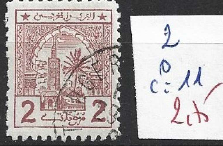 MAROC POSTES CHERIFIENNES 2 oblitéré côte 11 €