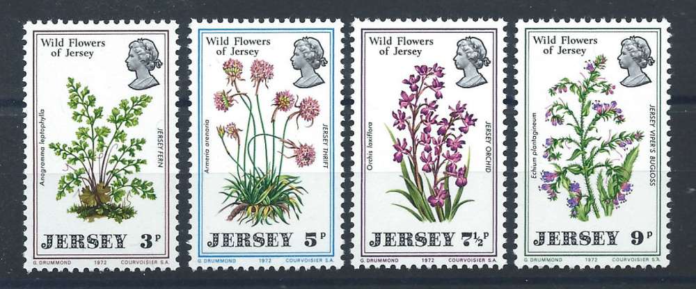 Jersey N°55/58** (MNH) 1972 - Fleurs sauvages