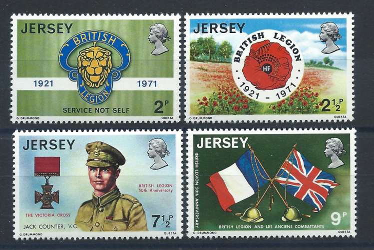 Jersey N°47/50** (MNH) 1971 - La Légion britannique