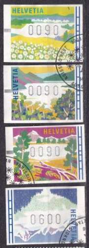 SUISSE - 1996 - Saisons - Yvert distributeur 11 / 14 Oblitérés