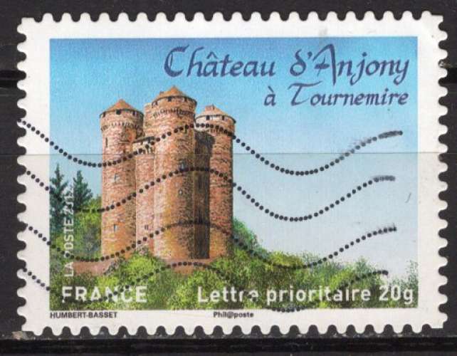 FRANCE AUTOADHESIF  2012 LE CHATEAU D'ANJONY OBLITERE