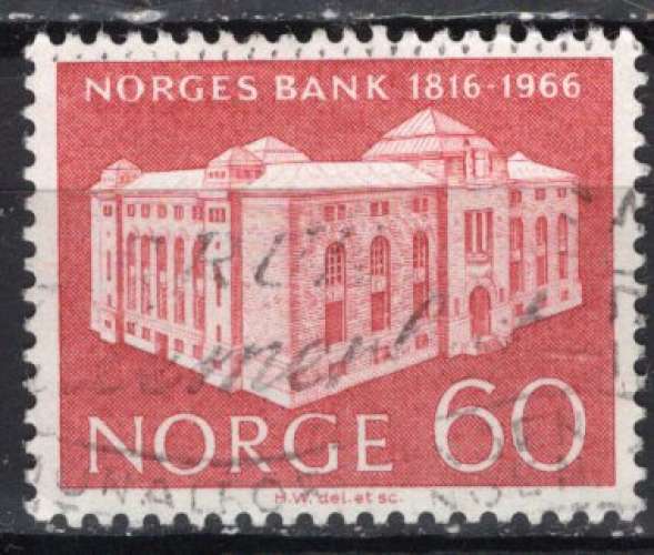 NORVEGE 1966 ANNIVERSAIRE DE LA BANQUE NATIONALE  OBLITERE