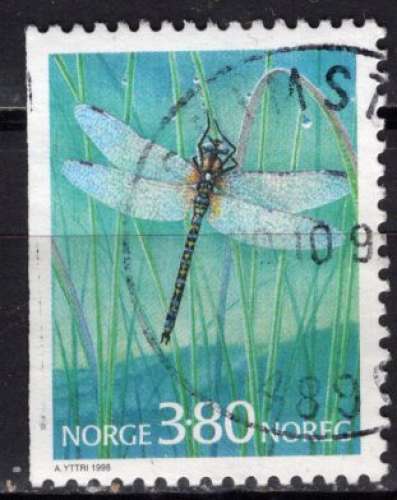 NORVEGE 1998 INSECTE LA LIBELLULE  OBLITERE