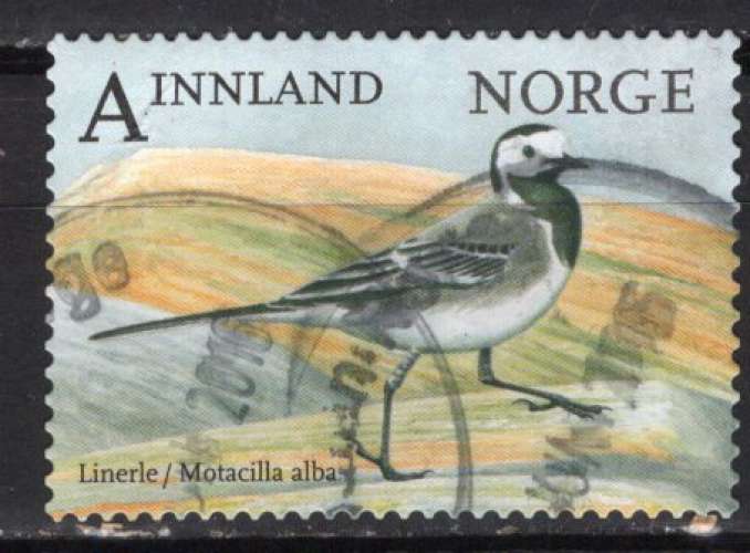 NORVEGE 2015 OISEAU LA BERGERONNETTE GRISE  OBLITERE