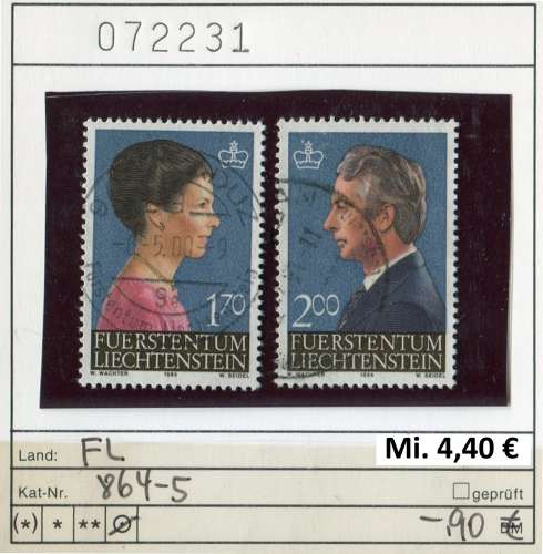 Liechtenstein 1984  - Michel 864-865 - oo oblit. - 