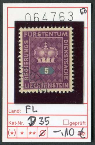 Liechtenstein 1950  - Michel Dienst / Service 35 - oo oblit. - 