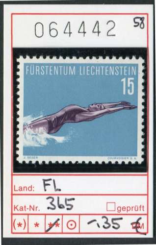 Liechtenstein 1958  - Michel 365 - ** neuf mnh - 