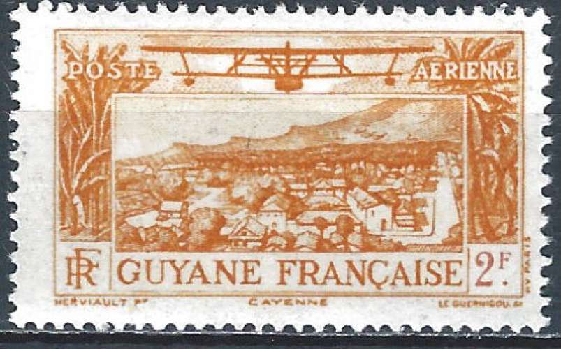 Guyane - 1933 - Y & T n° 14 Poste aérienne - MH