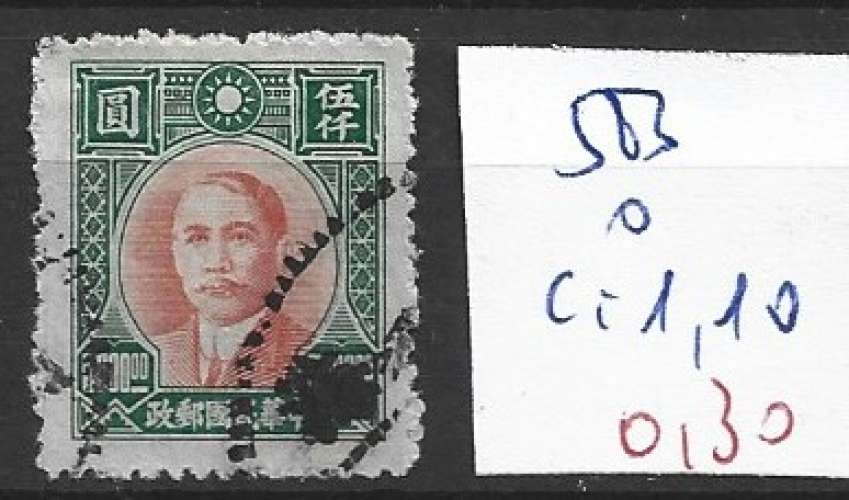 CHINE 583 oblitéré côte 1.10 €