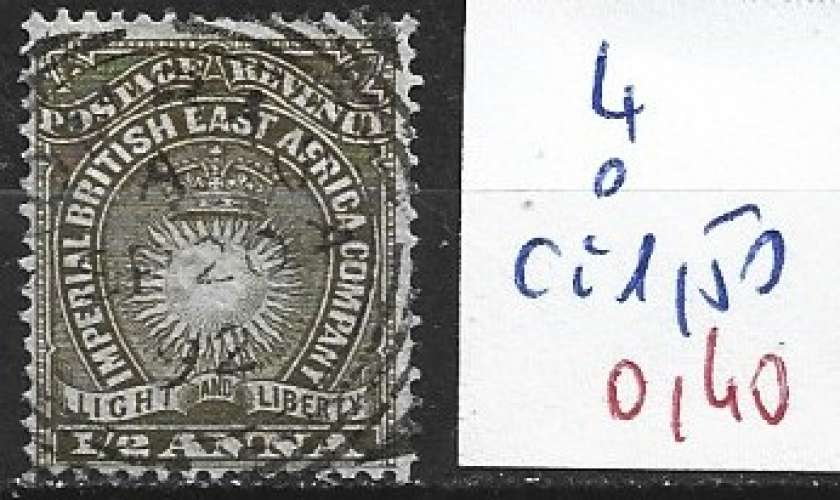 AFRIQUE ORIENTALE BRITANNIQUE 4 oblitéré côte 1.50 €