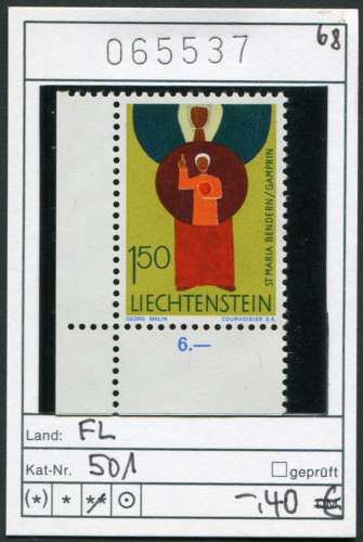 Liechtenstein 1968  - Michel 501 - ** neuf mnh - 