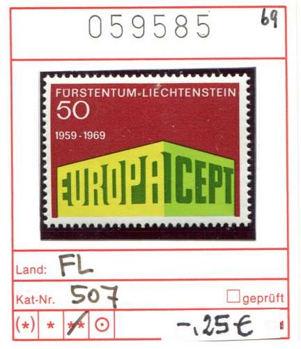 Liechtenstein 1969  - Michel 507 - ** neuf mnh - 