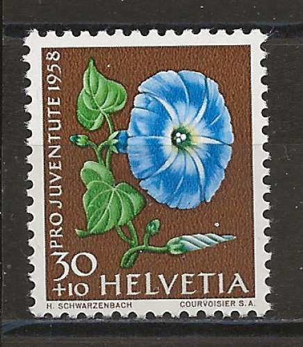 SUISSE ANNEE 1957 Y.T N°619 NEUF**  FLEURS