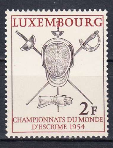 LUXEMBOURG - 1954 - Escrime - Yvert 482 Neuf * 