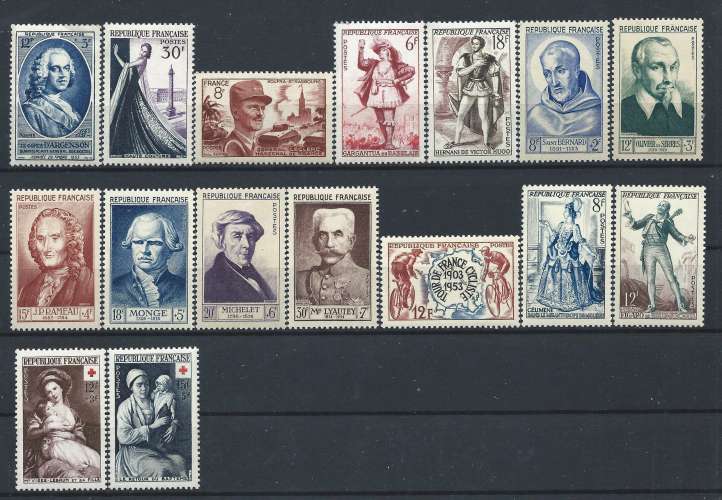 France - Lot 16 Tp Neuf** Année 1953 - Sujets divers